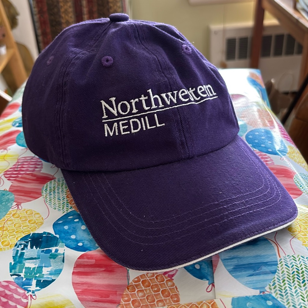 Port Authority Brand Northwestern Medill Baseball Cap Purple And White Nwot